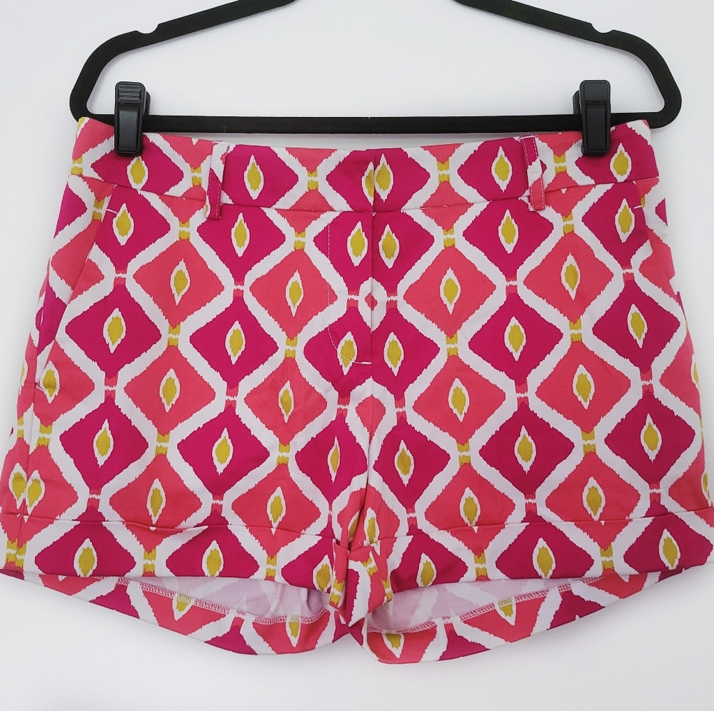 Tory Burch 🌟 Printed Shorts Orange Pink Red Size 10
